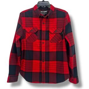 Dakine Reid Tech Flannel Shirt Men's Size Small Red Black Buffalo Plaid